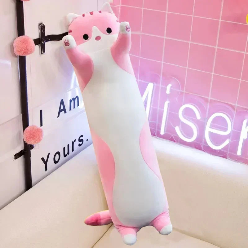 Plush Sleeping Cat Pillow